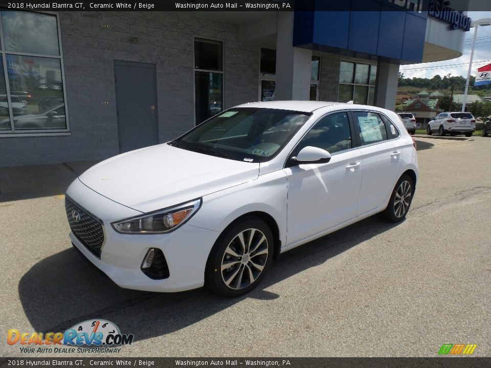 2018 Hyundai Elantra GT Ceramic White / Beige Photo #4