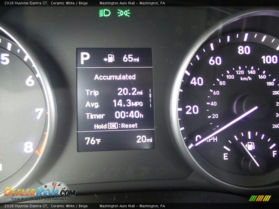 2018 Hyundai Elantra GT Ceramic White / Beige Photo #17
