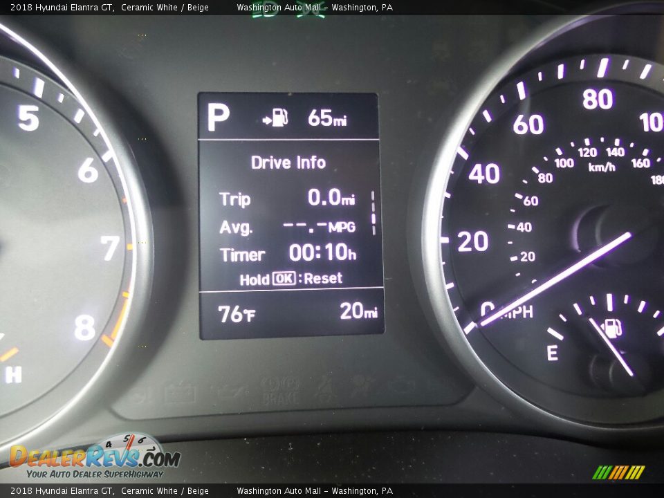 2018 Hyundai Elantra GT Ceramic White / Beige Photo #18