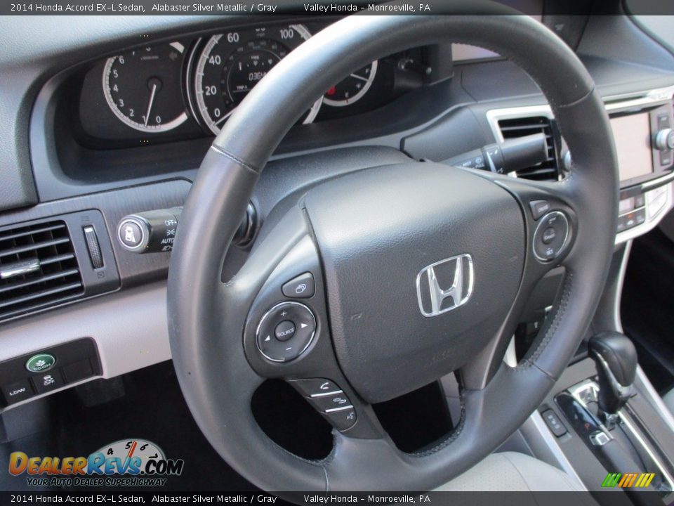 2014 Honda Accord EX-L Sedan Alabaster Silver Metallic / Gray Photo #13