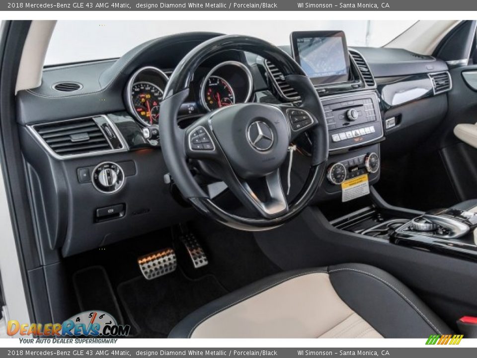 2018 Mercedes-Benz GLE 43 AMG 4Matic designo Diamond White Metallic / Porcelain/Black Photo #7