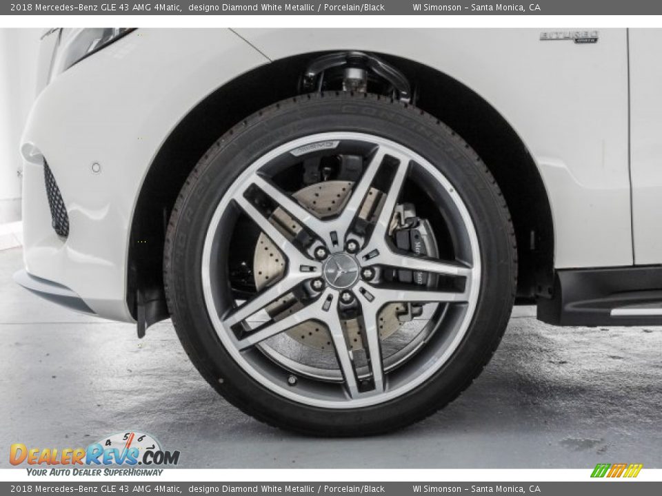 2018 Mercedes-Benz GLE 43 AMG 4Matic designo Diamond White Metallic / Porcelain/Black Photo #9