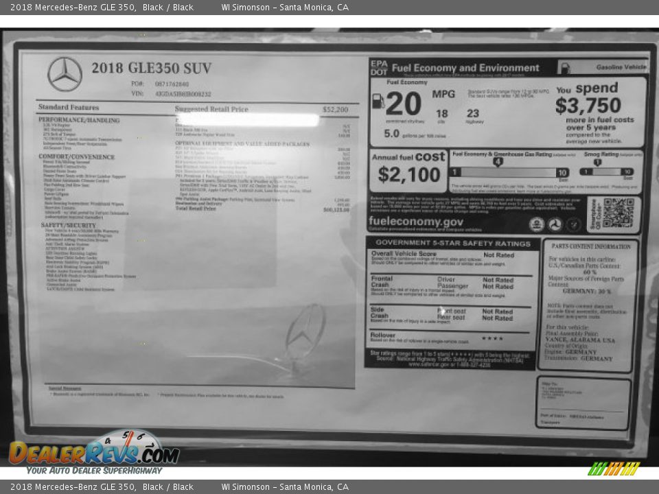 2018 Mercedes-Benz GLE 350 Black / Black Photo #11