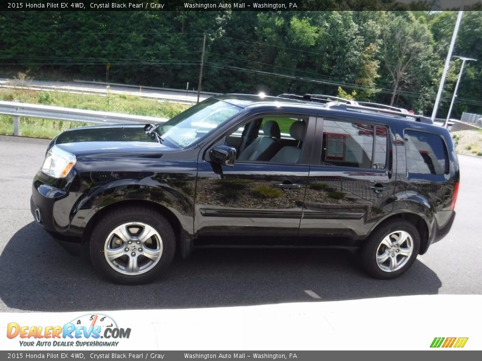 2015 Honda Pilot EX 4WD Crystal Black Pearl / Gray Photo #7