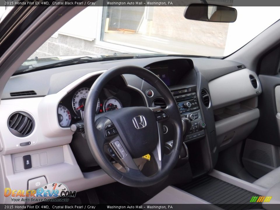 2015 Honda Pilot EX 4WD Crystal Black Pearl / Gray Photo #13