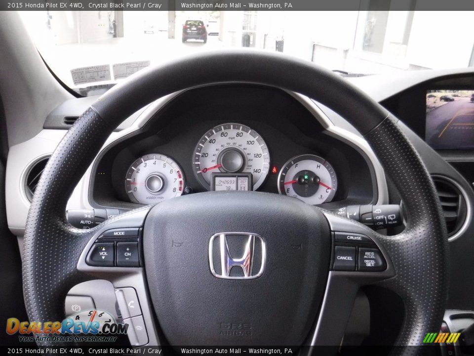 2015 Honda Pilot EX 4WD Crystal Black Pearl / Gray Photo #20