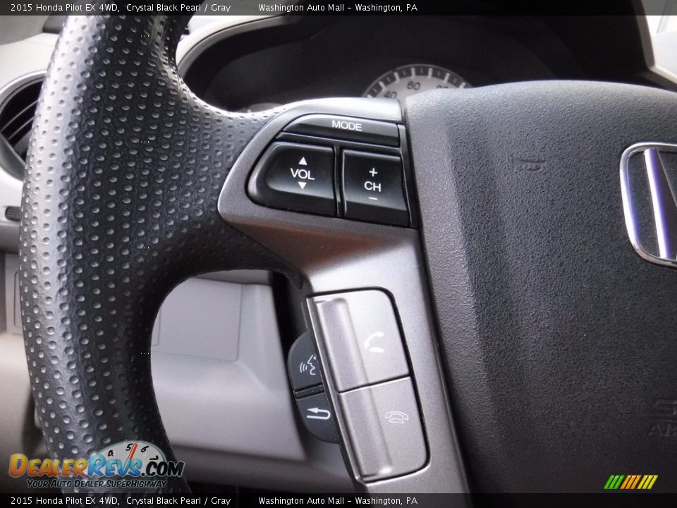 2015 Honda Pilot EX 4WD Crystal Black Pearl / Gray Photo #21