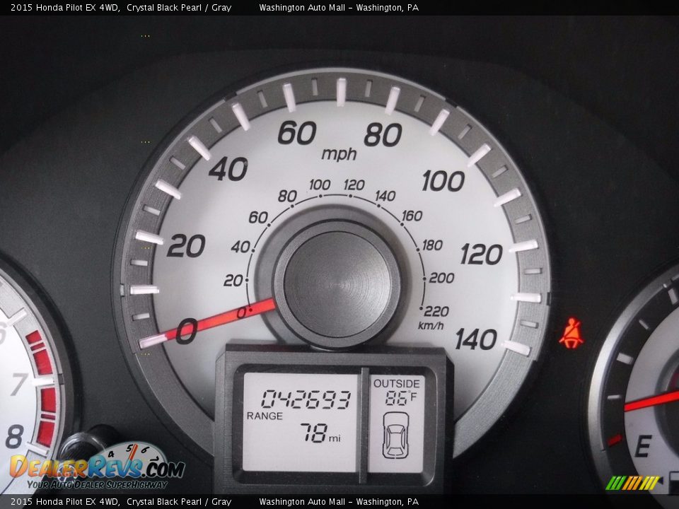 2015 Honda Pilot EX 4WD Crystal Black Pearl / Gray Photo #30