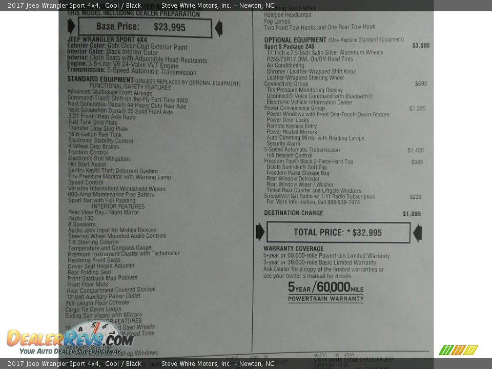 2017 Jeep Wrangler Sport 4x4 Gobi / Black Photo #25