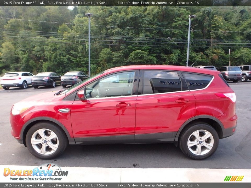2015 Ford Escape SE 4WD Ruby Red Metallic / Medium Light Stone Photo #6