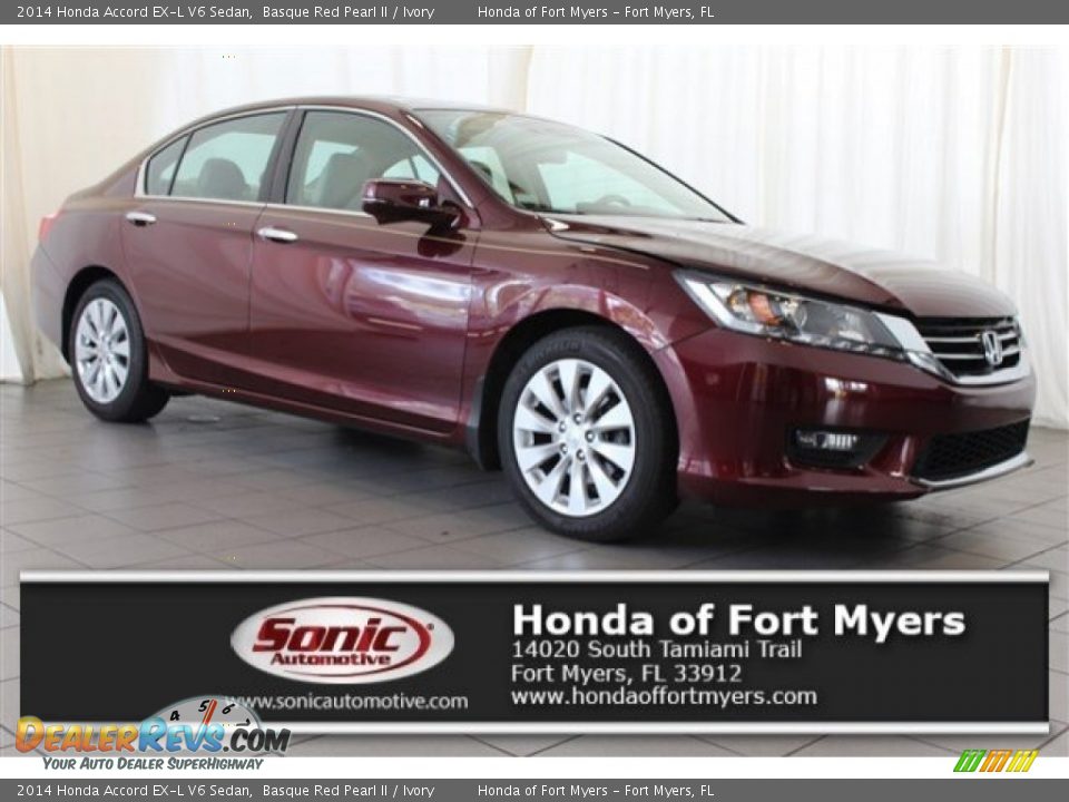 2014 Honda Accord EX-L V6 Sedan Basque Red Pearl II / Ivory Photo #1