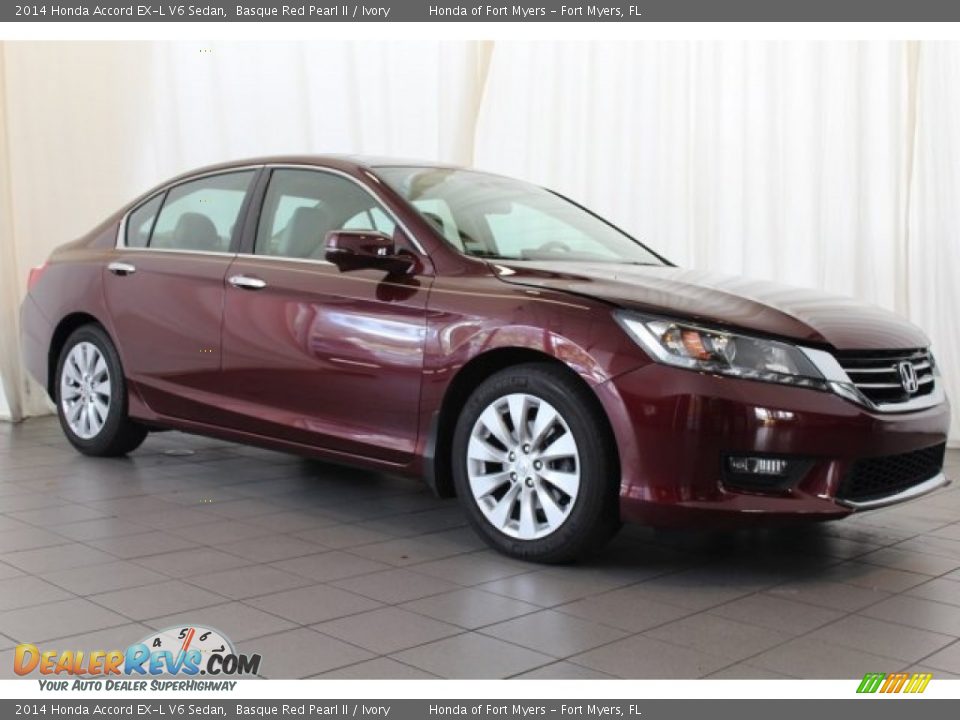 2014 Honda Accord EX-L V6 Sedan Basque Red Pearl II / Ivory Photo #2