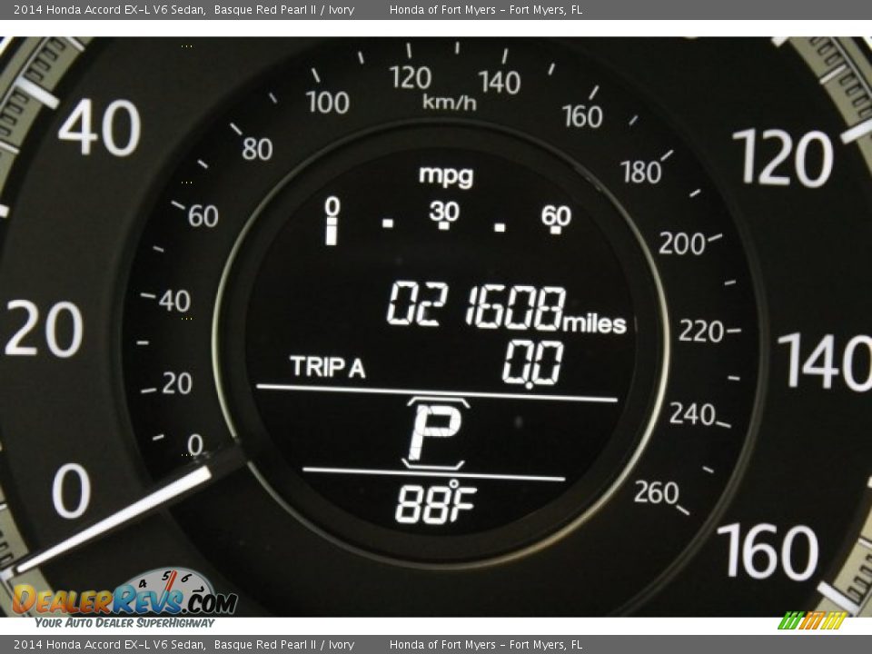 2014 Honda Accord EX-L V6 Sedan Basque Red Pearl II / Ivory Photo #17