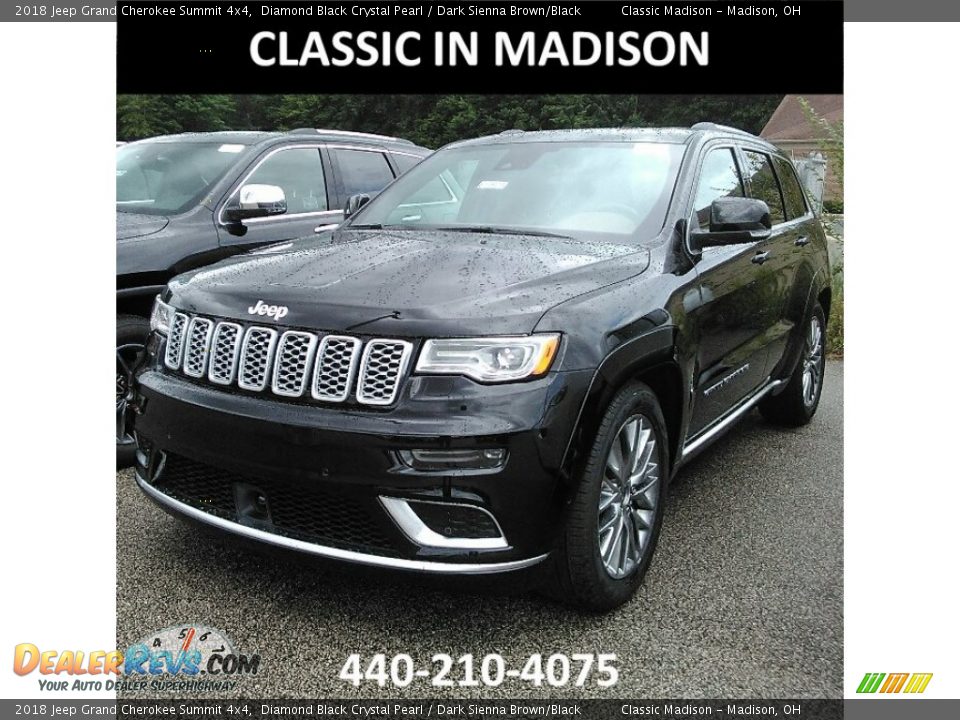2018 Jeep Grand Cherokee Summit 4x4 Diamond Black Crystal Pearl / Dark Sienna Brown/Black Photo #1
