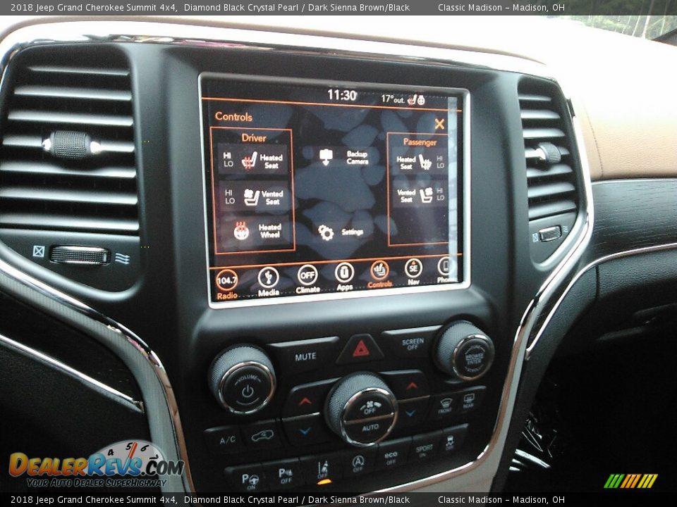 2018 Jeep Grand Cherokee Summit 4x4 Diamond Black Crystal Pearl / Dark Sienna Brown/Black Photo #10