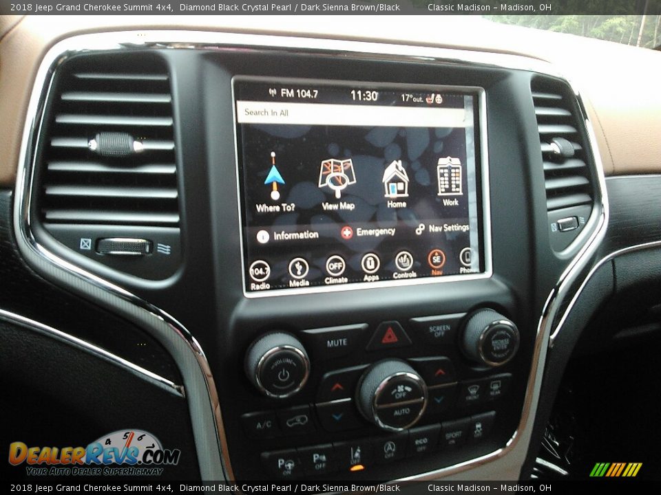 2018 Jeep Grand Cherokee Summit 4x4 Diamond Black Crystal Pearl / Dark Sienna Brown/Black Photo #12