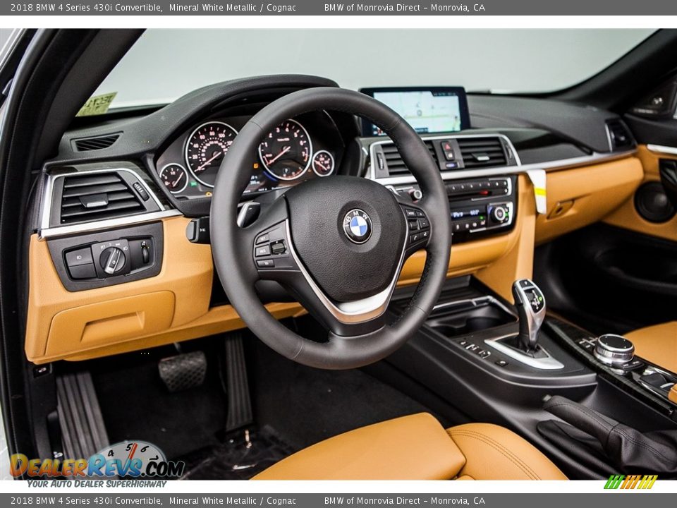 2018 BMW 4 Series 430i Convertible Mineral White Metallic / Cognac Photo #5