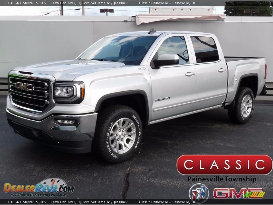 2018 GMC Sierra 1500 SLE Crew Cab 4WD Quicksilver Metallic / Jet Black Photo #1