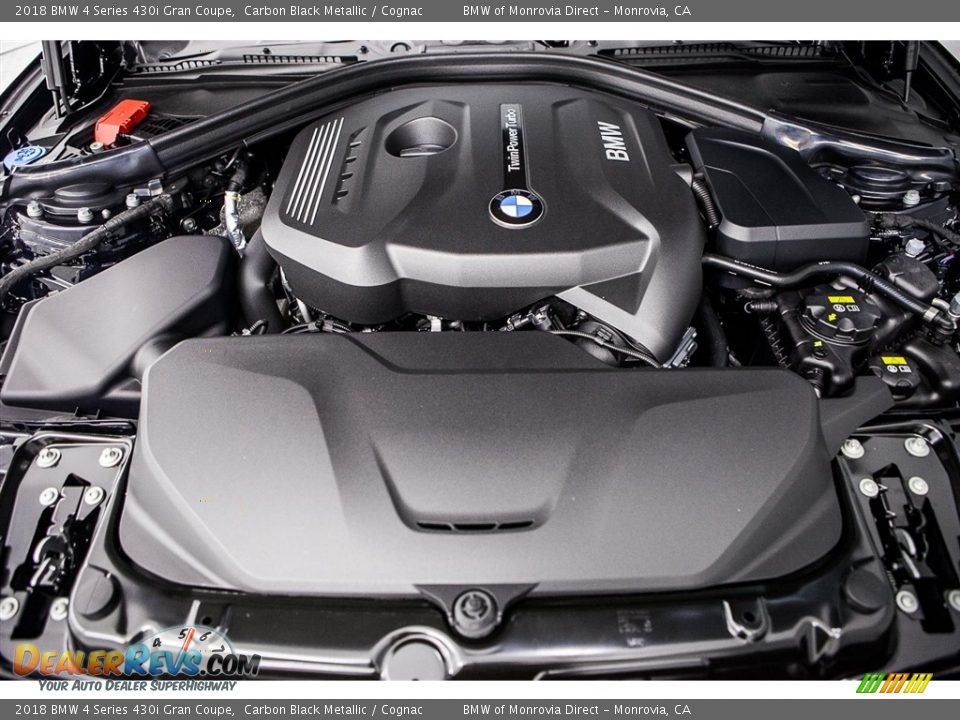 2018 BMW 4 Series 430i Gran Coupe Carbon Black Metallic / Cognac Photo #8