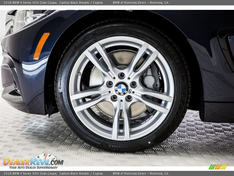 2018 BMW 4 Series 430i Gran Coupe Carbon Black Metallic / Cognac Photo #9