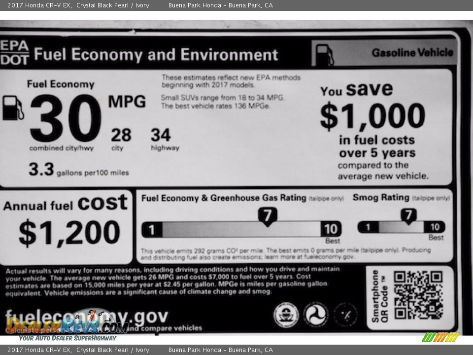 2017 Honda CR-V EX Crystal Black Pearl / Ivory Photo #18