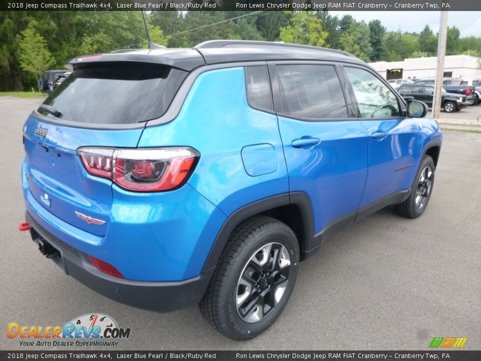 2018 Jeep Compass Trailhawk 4x4 Laser Blue Pearl / Black/Ruby Red Photo #5