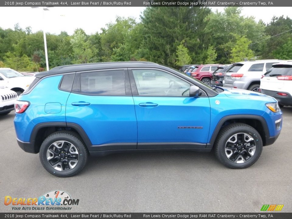 2018 Jeep Compass Trailhawk 4x4 Laser Blue Pearl / Black/Ruby Red Photo #6