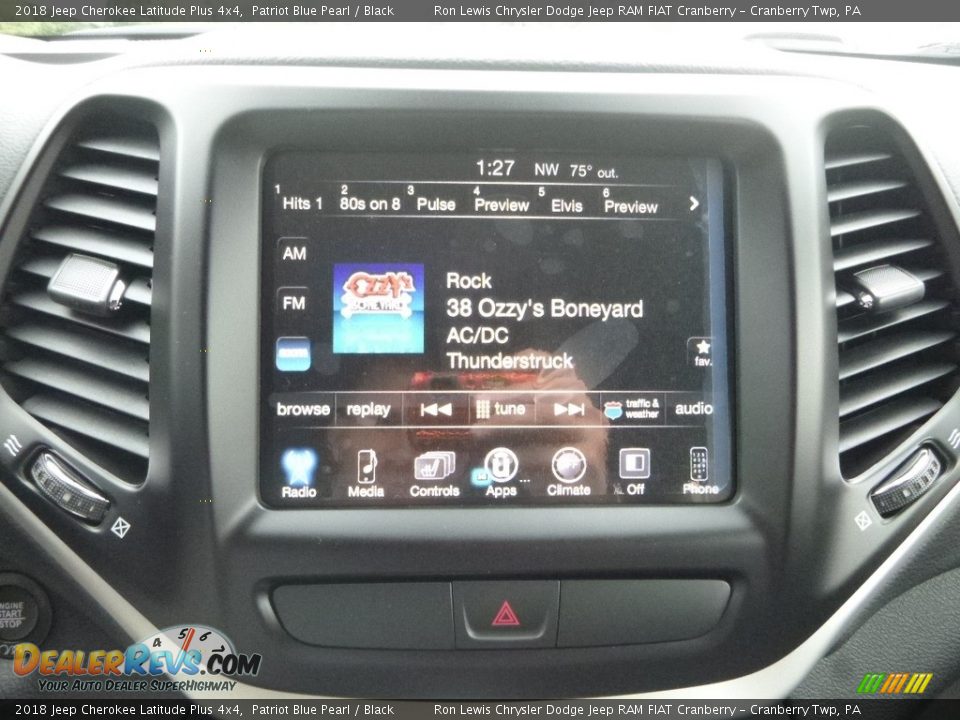 2018 Jeep Cherokee Latitude Plus 4x4 Patriot Blue Pearl / Black Photo #17