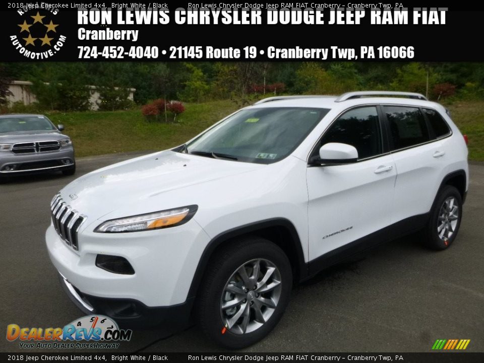 2018 Jeep Cherokee Limited 4x4 Bright White / Black Photo #1