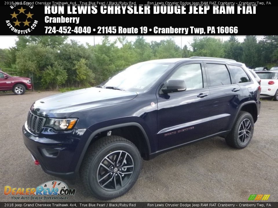 2018 Jeep Grand Cherokee Trailhawk 4x4 True Blue Pearl / Black/Ruby Red Photo #1