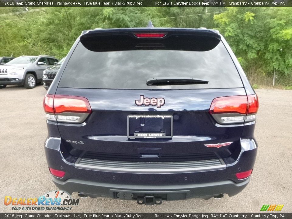 2018 Jeep Grand Cherokee Trailhawk 4x4 True Blue Pearl / Black/Ruby Red Photo #4