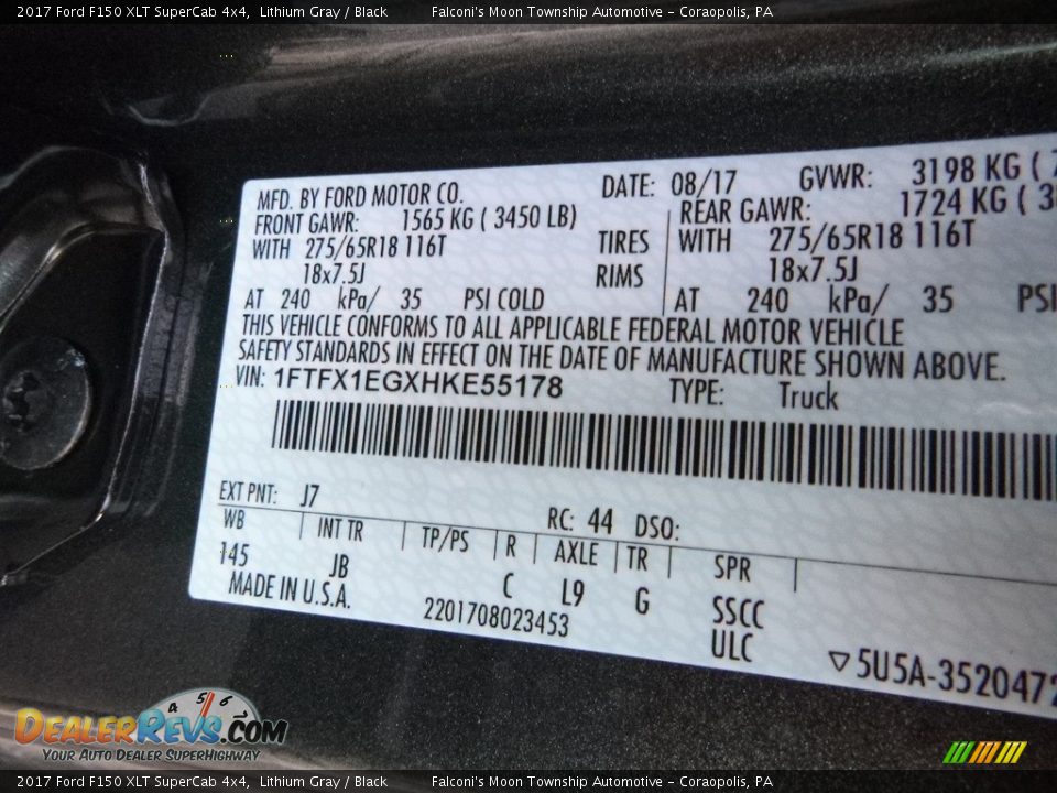 2017 Ford F150 XLT SuperCab 4x4 Lithium Gray / Black Photo #12