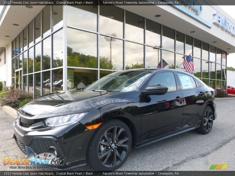 2017 Honda Civic Sport Hatchback Crystal Black Pearl / Black Photo #1