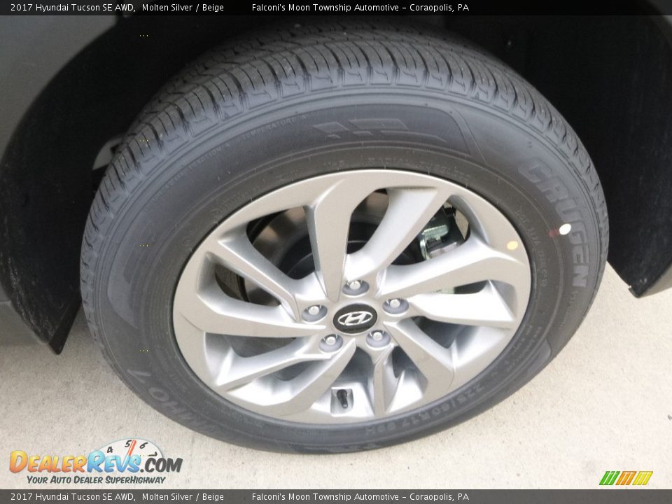 2017 Hyundai Tucson SE AWD Molten Silver / Beige Photo #7