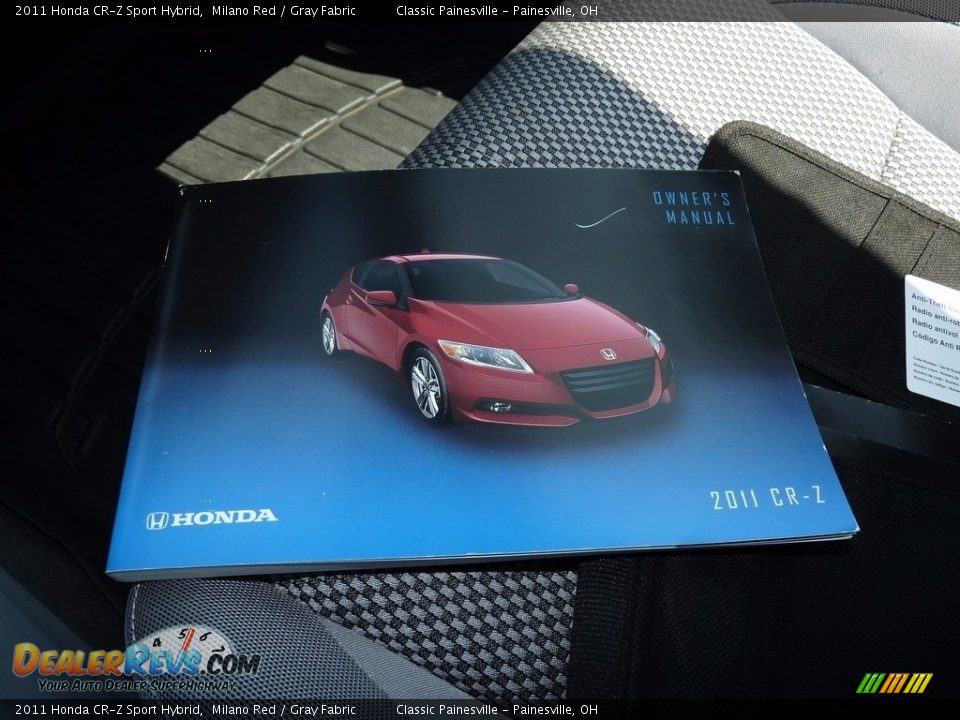 2011 Honda CR-Z Sport Hybrid Milano Red / Gray Fabric Photo #15