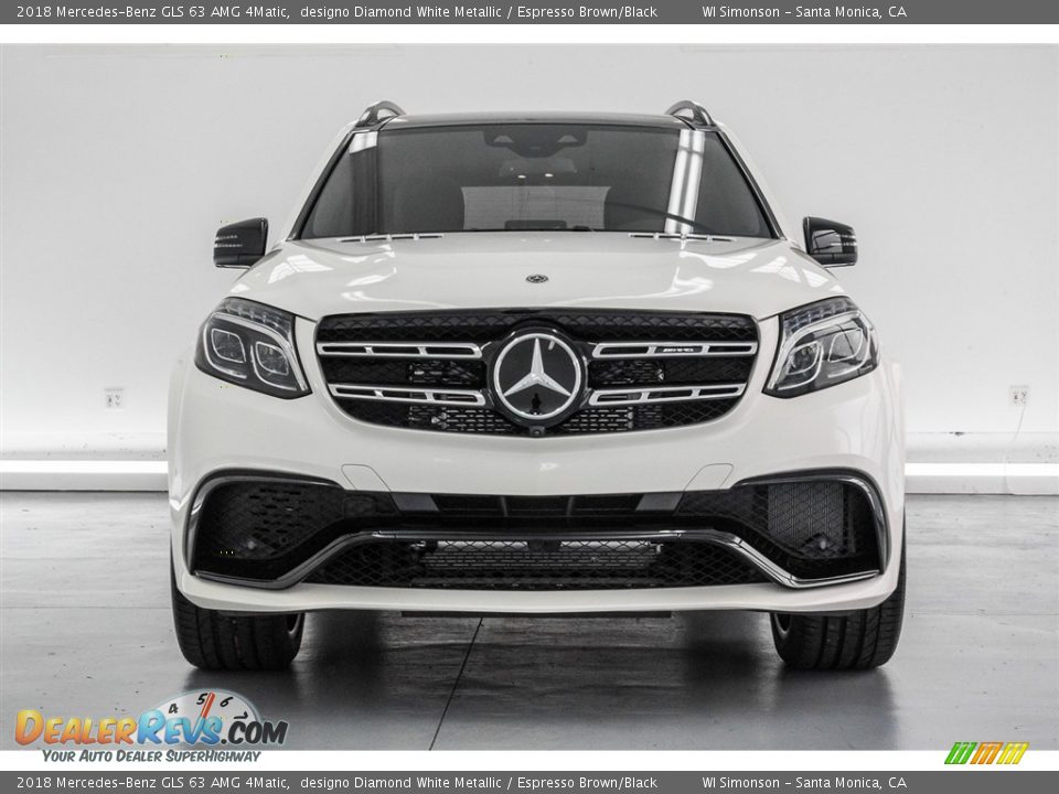 2018 Mercedes-Benz GLS 63 AMG 4Matic designo Diamond White Metallic / Espresso Brown/Black Photo #2