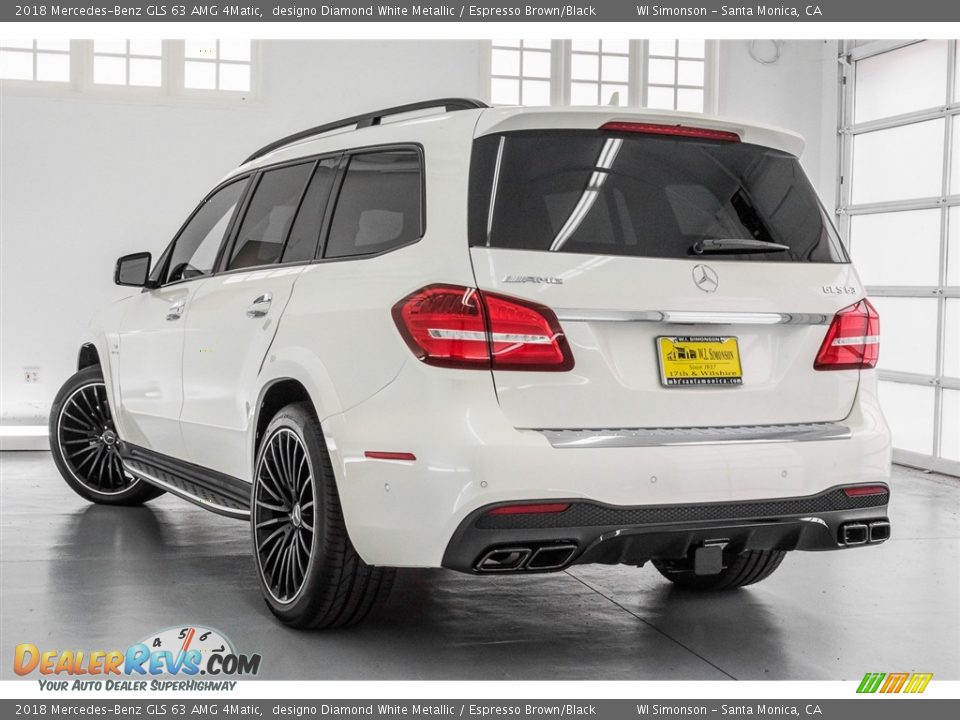 2018 Mercedes-Benz GLS 63 AMG 4Matic designo Diamond White Metallic / Espresso Brown/Black Photo #10