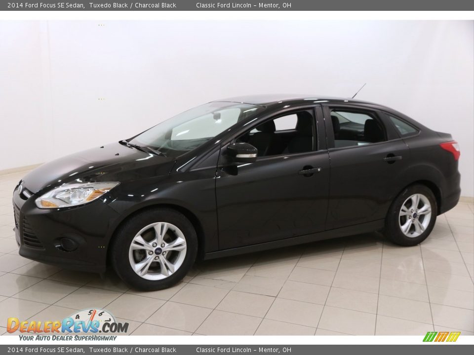 2014 Ford Focus SE Sedan Tuxedo Black / Charcoal Black Photo #3