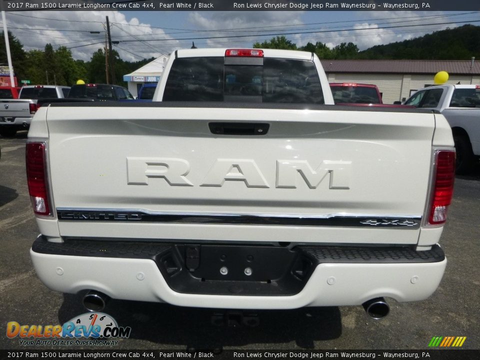 2017 Ram 1500 Laramie Longhorn Crew Cab 4x4 Pearl White / Black Photo #4