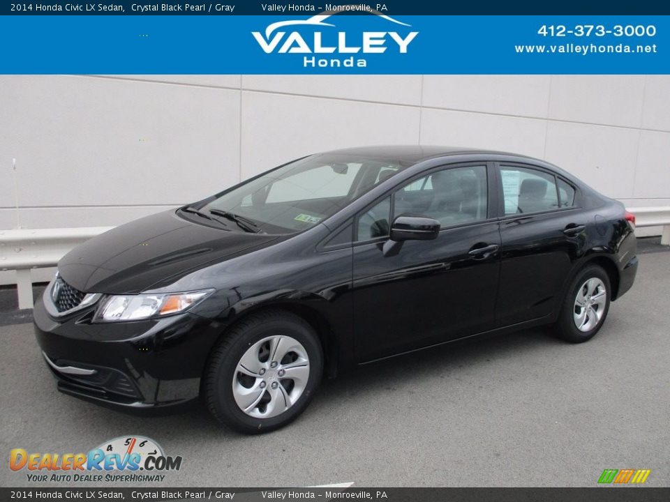 2014 Honda Civic LX Sedan Crystal Black Pearl / Gray Photo #1