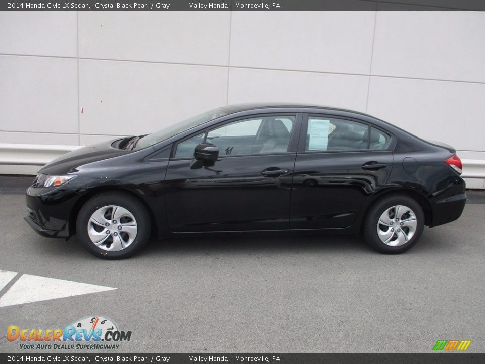 2014 Honda Civic LX Sedan Crystal Black Pearl / Gray Photo #2