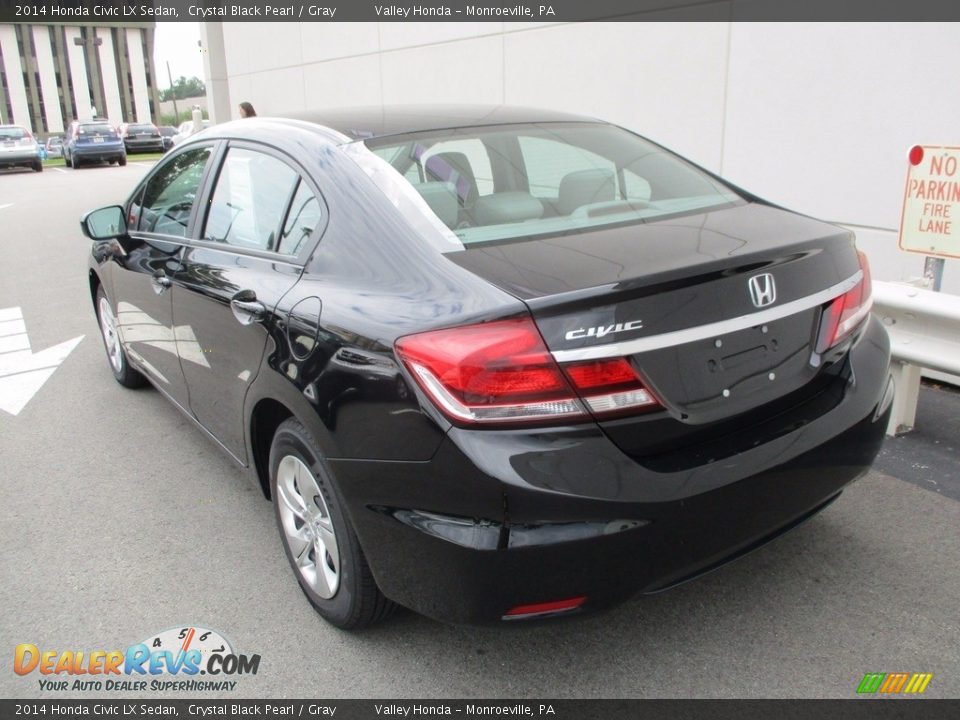 2014 Honda Civic LX Sedan Crystal Black Pearl / Gray Photo #3