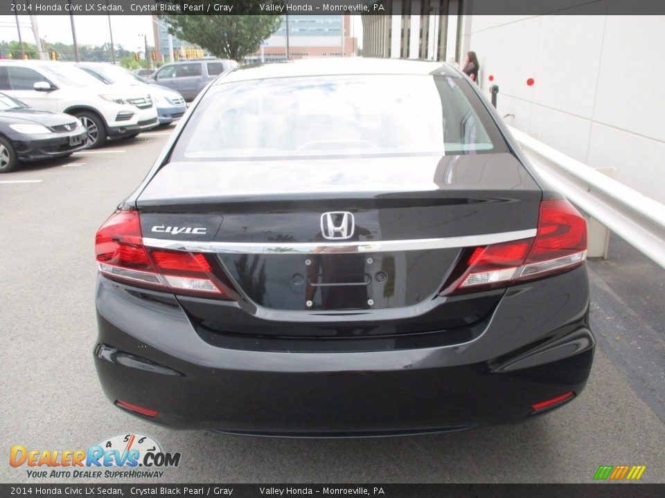 2014 Honda Civic LX Sedan Crystal Black Pearl / Gray Photo #4