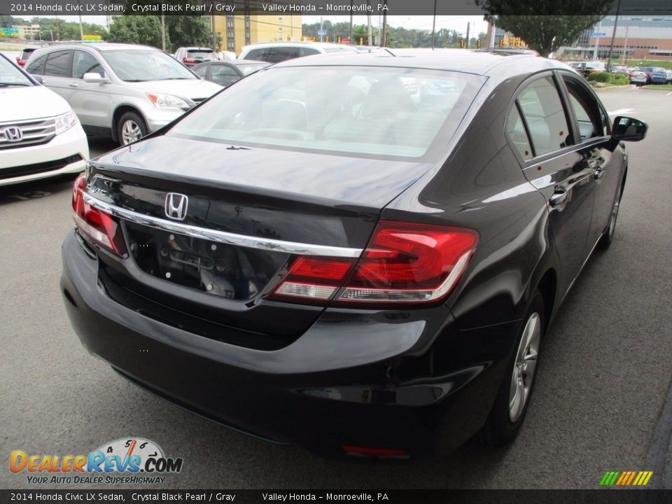 2014 Honda Civic LX Sedan Crystal Black Pearl / Gray Photo #5