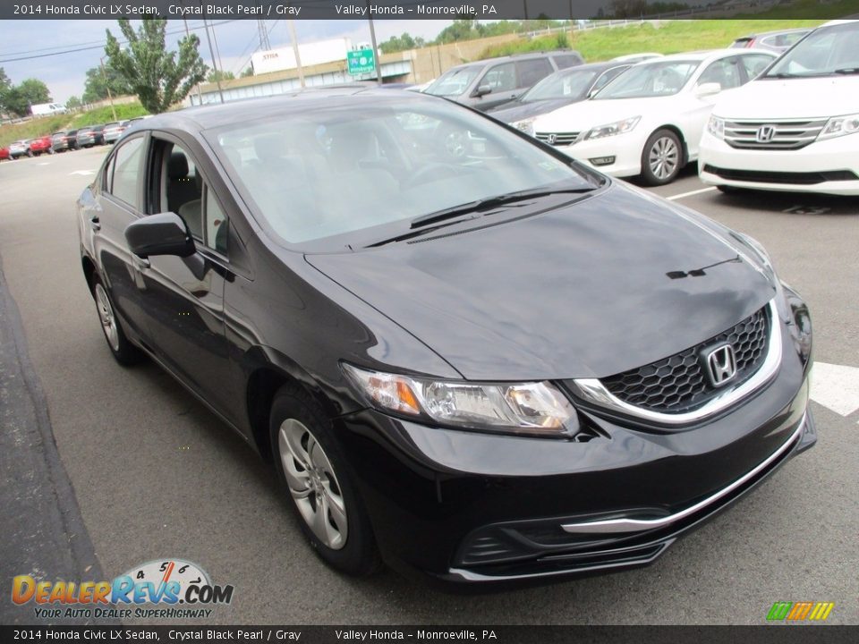 2014 Honda Civic LX Sedan Crystal Black Pearl / Gray Photo #7