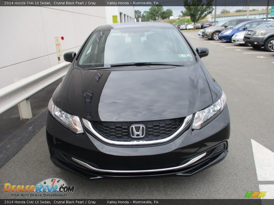 2014 Honda Civic LX Sedan Crystal Black Pearl / Gray Photo #8