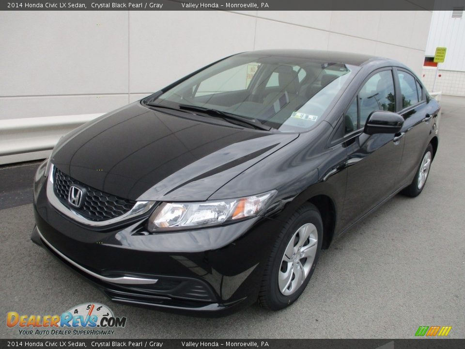 2014 Honda Civic LX Sedan Crystal Black Pearl / Gray Photo #9