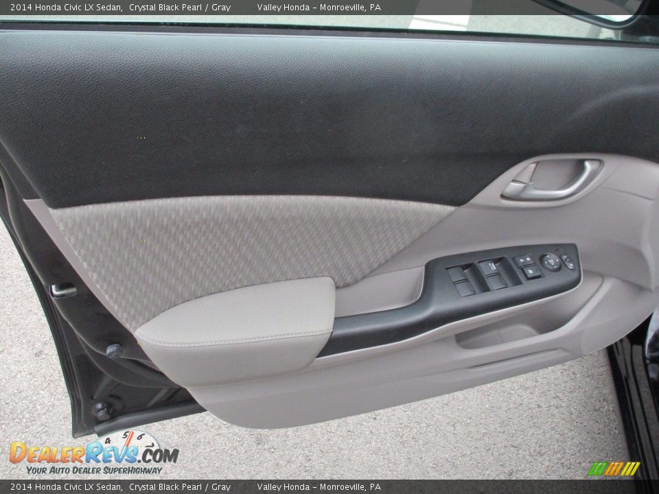 2014 Honda Civic LX Sedan Crystal Black Pearl / Gray Photo #10
