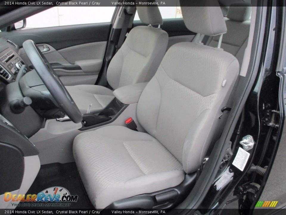 2014 Honda Civic LX Sedan Crystal Black Pearl / Gray Photo #11
