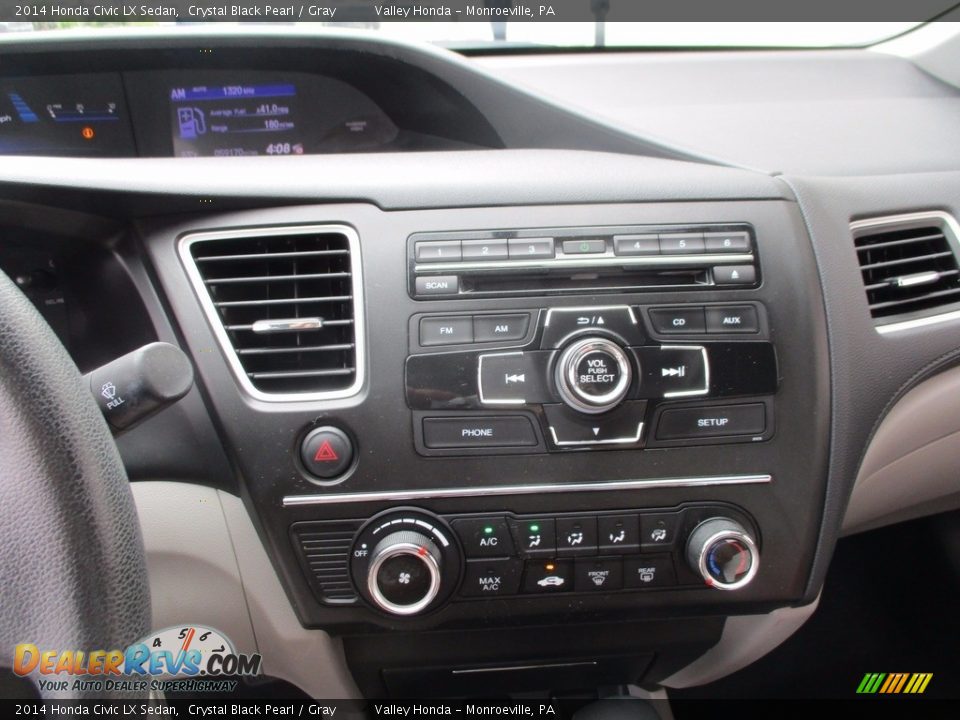 2014 Honda Civic LX Sedan Crystal Black Pearl / Gray Photo #15